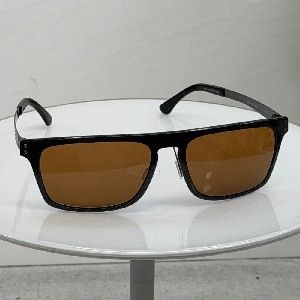 Serengeti Ferrara 7897 Polarized Sunglasses Black Frame Brown Lens Made in Italy